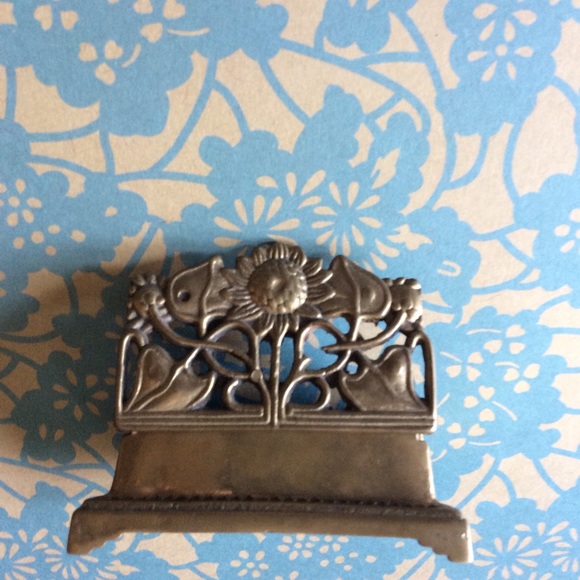 Art Nouveau Style Brass Stamp Holder - Picture 3 of 12